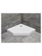 White, corner, pentagonal, pentagonal shower tray for a glass shower enclosure - 5